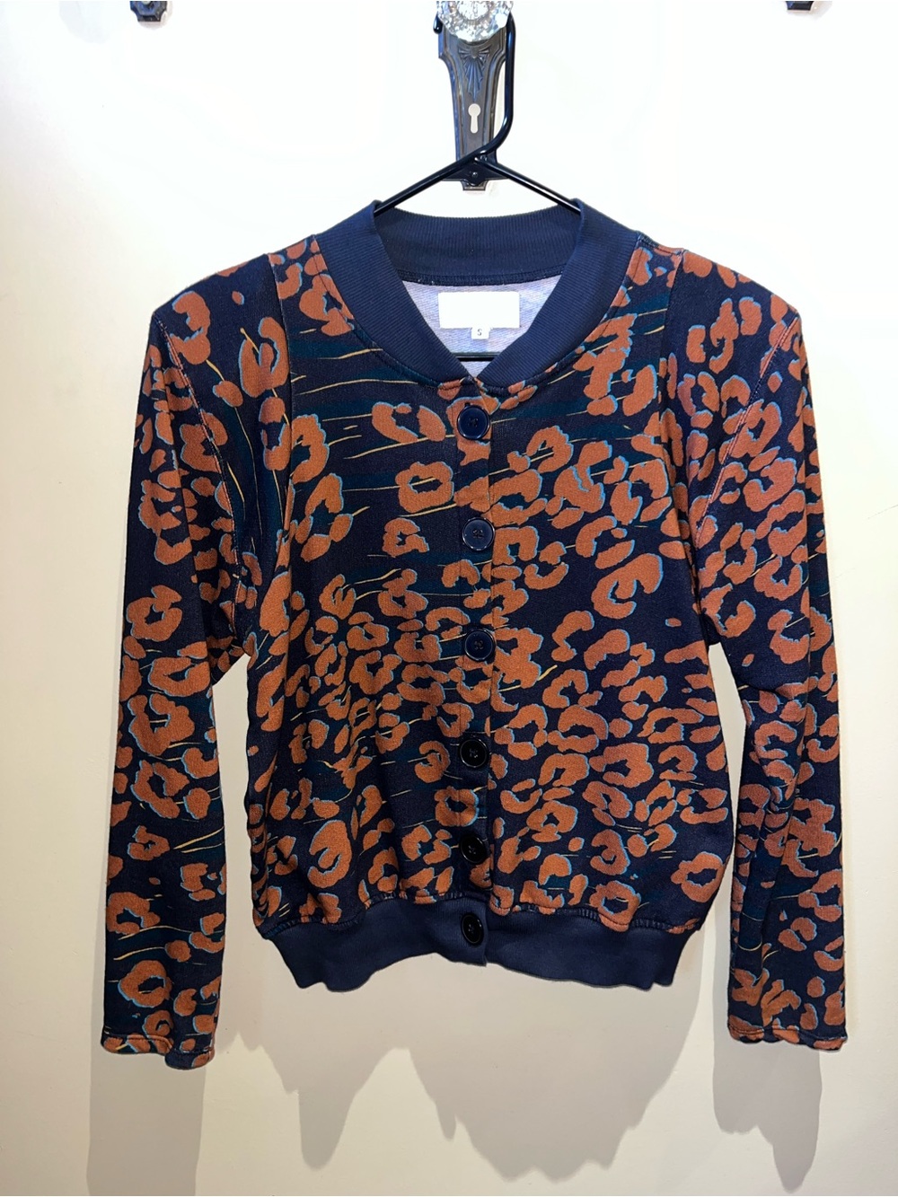 Corey Lynn Calter Animal Print Bomber Cardigan Jacket Anthropologie Collab Sz S